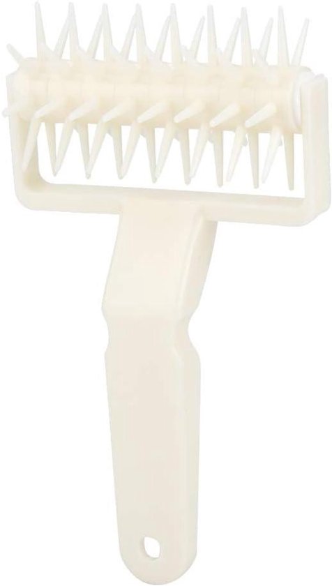 Deegroller met Prikker - Bakgereedschap Set - Pizza Bakken - Voorkomt Bellen - 21x12cm - Wit