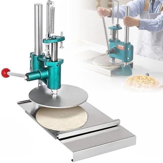 Deegroller Persmachine - Pastamachine Deegvel - Bakken en Pizza Maken - Roestvrij Staal - 20 cm - Zilver van Merkloos