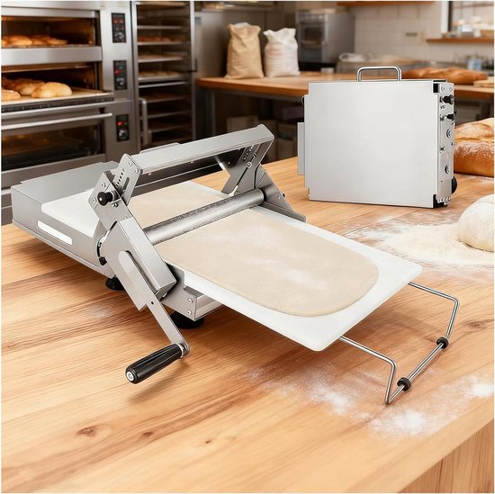 Deegrolmachine - Deegroller Pastamachine - Bakken Thuis - Instelbare Dikte - 90x40cm - Zilver