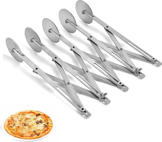 Deegsnijder set met verstelbare taartverdeler en pizzasnijder pasta roller van Superficiënta.