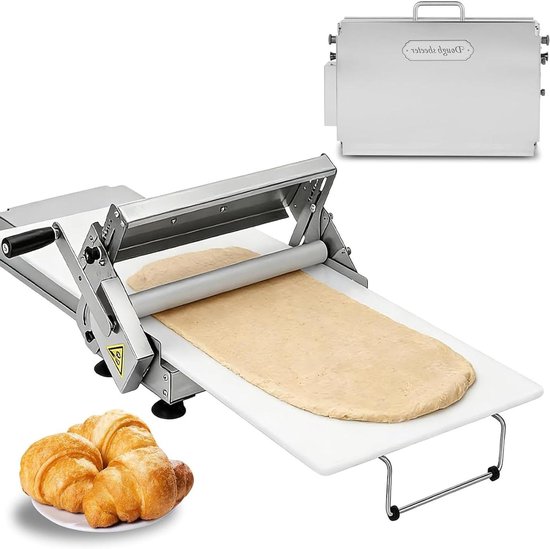 Deeguitroller Pastamachine - Deegroller Deegpers - Bakken Thuis - Verstelbare Dikte - 30cm Werkbreedte - Metaal