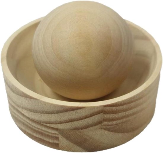 Deegverpakkingsmachine - Knedelpers - Keuken Gebruik - Massief Houten Frame - 47 cm Bal - Natuurlijk Hout