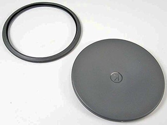 Deksel en ring - Sluitring hakmolen - Keukenaccessoire - Origineel onderdeel - 13 x 13 cm - Zwart