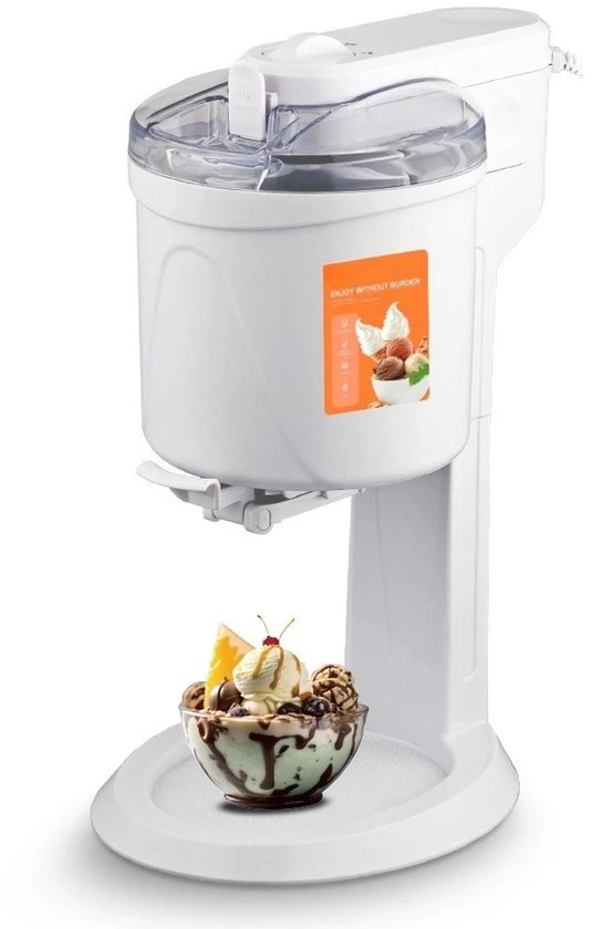 Deliqa ijsmachine - softijs machine - automatische sorbet machine - wit - 1 liter - 220 V - room ijs - sorbet - milkshake - sundea making machine - laag energieverbruik van Merkloos