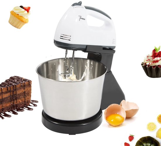 Deliqa keukenmixer - luxe deegmachine - 350w - 1.7 Liter - deegmachine - RVS - 7 versnellingen - elektrische mixer - makkelijk schoon te maken van Merkloos