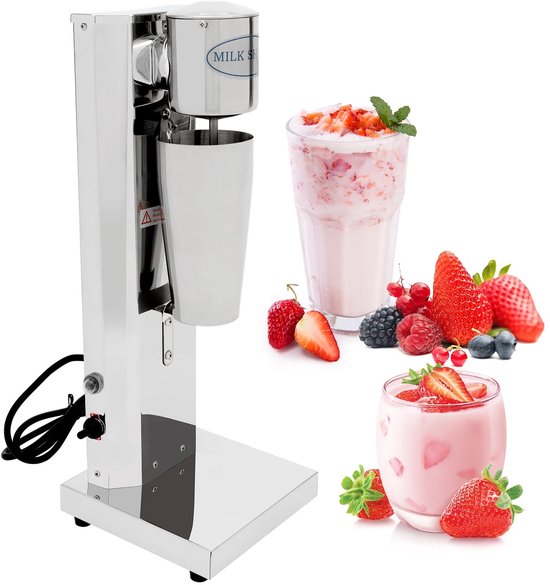 Deliqa milkshake maker - 650 ML - wit - RVS - gemakkelijke bediening - milkshake machine - milkshake beker - ijskoffie - dubbele versnellingen van Merkloos