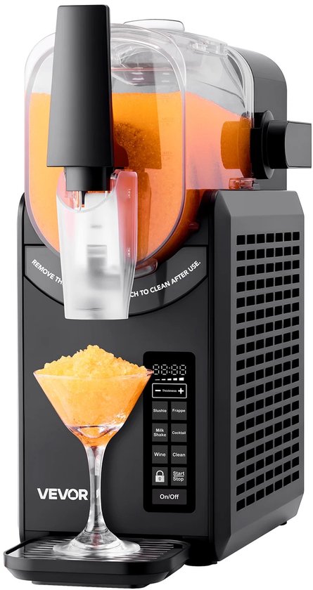 Deliqa Slushmaker - slush machine - slushie maker - 2.6 liter - geen ijs nodig - ijsdrank machine - ijskoude drankjes - zelfreinigend systeem - cocktails/smoothie/milkshakes/slush puppy - 5 niveaus van Merkloos