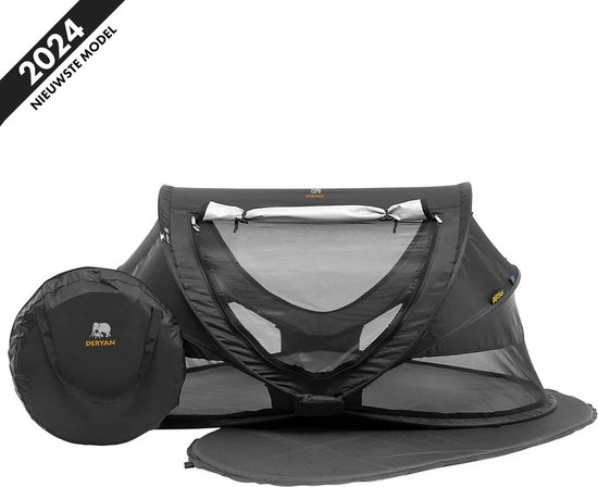 Deryan Peuter Luxe Campingbedje – Inclusief zelfopblaasbare matras - Zwart van Deryan
