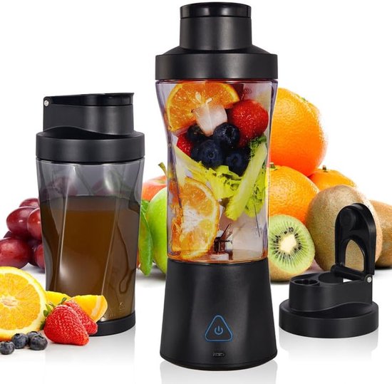 Deze draagbare, draadloze miniblender heeft een inhoud van 710 ml (24 ounce), een vermogen van 360 watt en is ideaal voor het maken van smoothies en verse sappen. Hij is voorzien van 6 scherpe, koolstofzwarte, zelfreinigende en BPA-vrije messen. van Merkloos