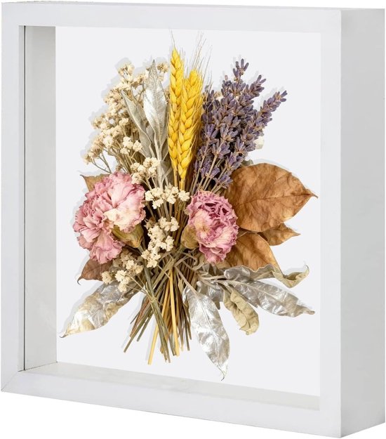 Diepe 3D Fotolijst voor Wand en Bureau, 20 x 20 cm, Ideaal voor Objecten, Bloemen en Cadeaus van Merkloos