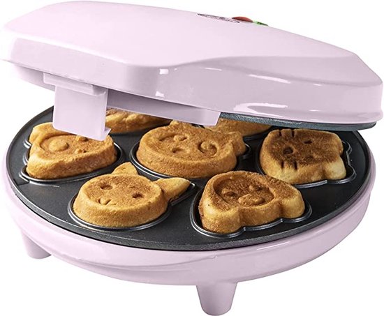 diervormen Wafelijzer met anti aanbaklaag - wafelmaker - indicatielamoje - keukenapparaat - keuken accessoires - cakemaker - beslag bakker - mini cakes - mini wafels - cadeau - ontbijtmaker - van Emerio
