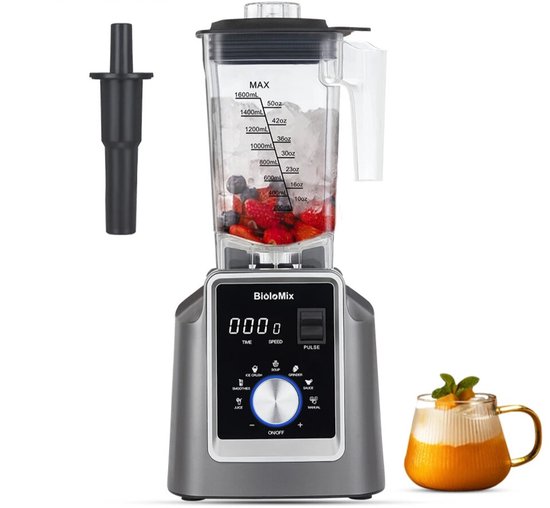 Digitale Automatische Blender - Professioneel Gebruik - Krachtige Blender - 6 Programma's - 9 Snelheden - 1.6 Liter - 2200W - Grijs van Fritel