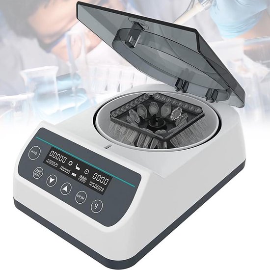 Digitale Centrifuge - Laboratorium Centrifuge - Wetenschappelijk Onderzoek - Veelzijdige 3-in-1 Rotor - 12000 RPM - Wit