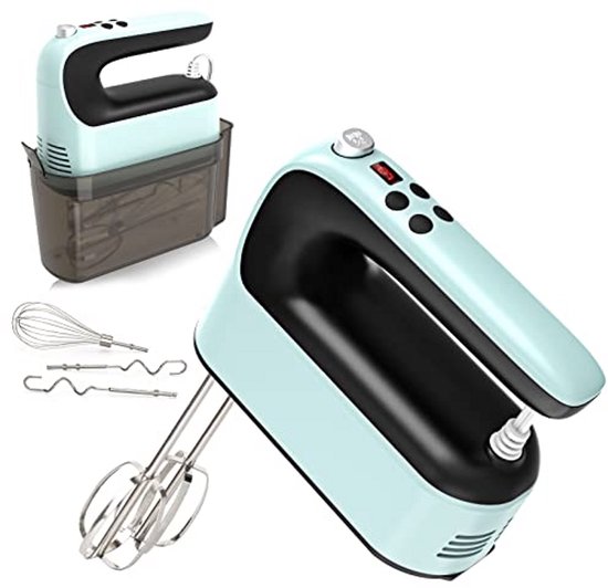Digitale Handmixer - Keukenmixer - Bakken en Koken - 9 Snelheden Turbo - 400 Watt - Lichtblauw