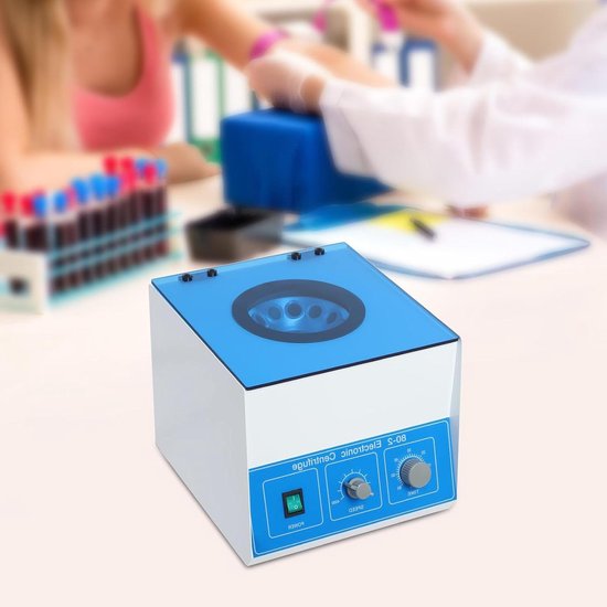 Digitale Mini Centrifuge - Laboratorium Centrifuge - Monsters Scheiden - Stepless Speed Control - 12 x 20ml Adapters - Blauw