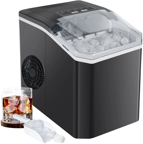 DIMICO - Ijsblokjesmachine Crushed Ice - Ijsmaker - Ijsmachine - Ijsblokjesmakers - Zelfreinigend - 9 IJsblokjes in 6 Minuten