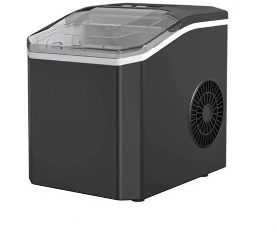 DIMICO - IJsblokjesmachine - IJblokjesmakers - IJsmachine Mini Zwart – Automatische Ice Maker – 9 IJsblokjes in 6-8 Min – 12kg/24u – Zelfreinigend – Compact & Draagbaar – Aanrecht van Merkloos