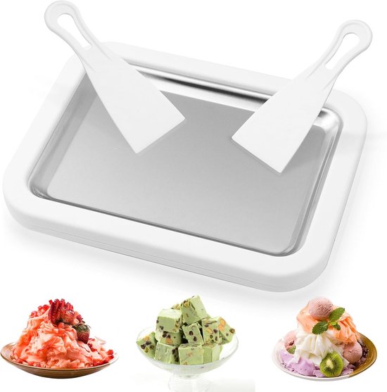 Direct IJsrolletjes Pan: Maak Zelf Gerold IJs, Yoghurt of Gelato Thuis van Merkloos