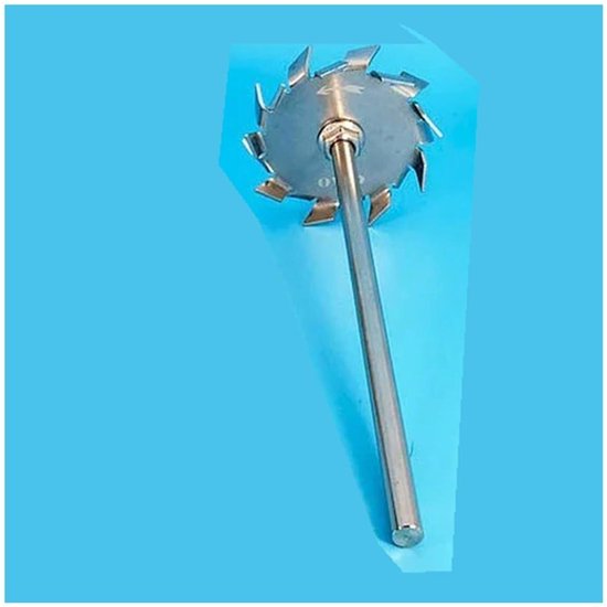 Dispersieschijf met Stang - Roerschijf Laboratorium - Mengen van Stoffen - Roestvrij Staal 304 - 15cm Schijf - Zilver