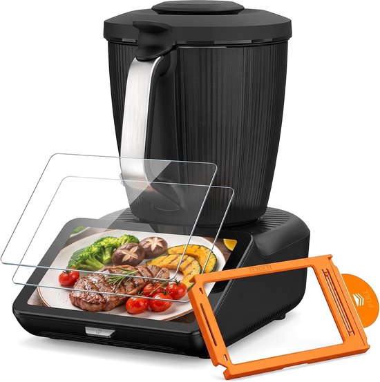 Displaybeschermfolie van gehard glas voor de Vorwerk Thermomix TM7, hardheid 9H, volledige afdekking, krasbestendig, zonder luchtbellen, transparante bescherming met hoge resolutie, 1 verpakking