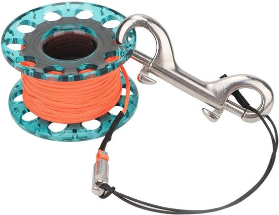 Diving Finger Coil met Aluminium Reel en Rvs Carabiner Clip voor Onderwateravonturen en Duiken