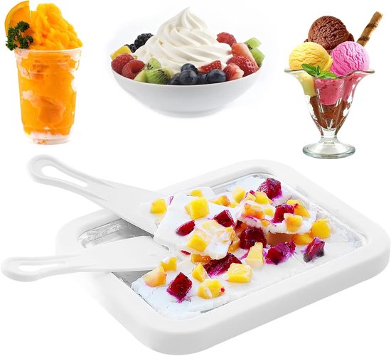 DIY IJsmaker voor Rolijs met 2 Spatels - Maak Zelf Rolled Ice Cream en Bevroren Yoghurt Thuis