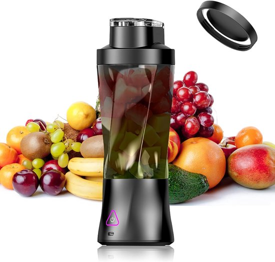 DnA® Blender To Go - Draagbare Smoothie Maker - USB Oplaadbaarr - Zwart - 10cm x 10cm x 30cm van Merkloos