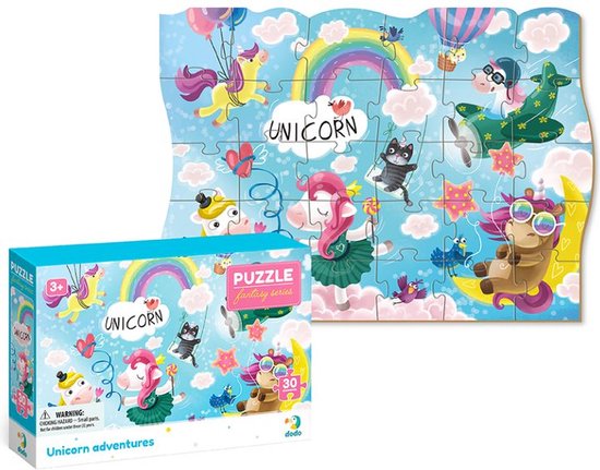 DODO Toys - Unicorn Puzzel 3+ - 30 stukjes - 20x27 cm - Unicorn Speelgoed 3+ - Eenhoorn Kinderpuzzel 3 jaar van DODO
