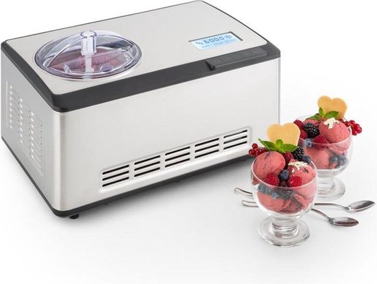 Dolce Bacio ijsmachine compressor 2 liter LC display touch rvs van Merkloos