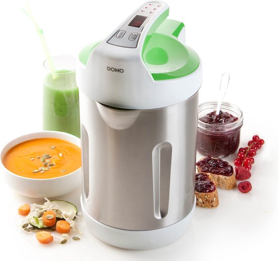 DOMO DO705BL Soepmaker – 2L – 6 programma’s – Blender – RVS – Wit/Groen van Domo