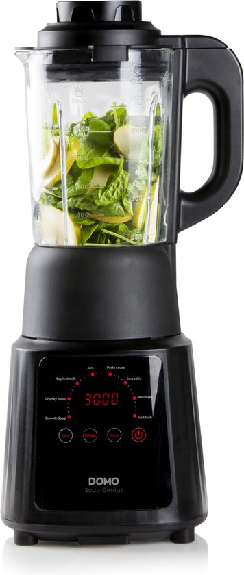 DOMO DO726BL Soepmaker Soup Genius - Blender - 1,2 L - 8 programma's - Zwart
