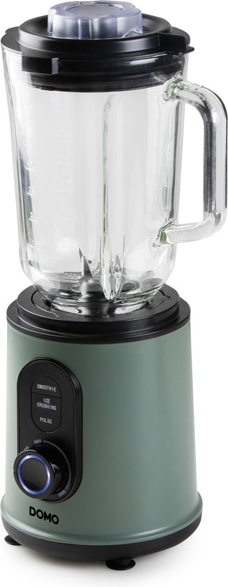 DOMO DO734BL Blender - 'Blend & Balance' - Glazen Kan - 1,5L - Drinkbeker 600ml - 800 W - Smoothie Maker - Groen van DOMO