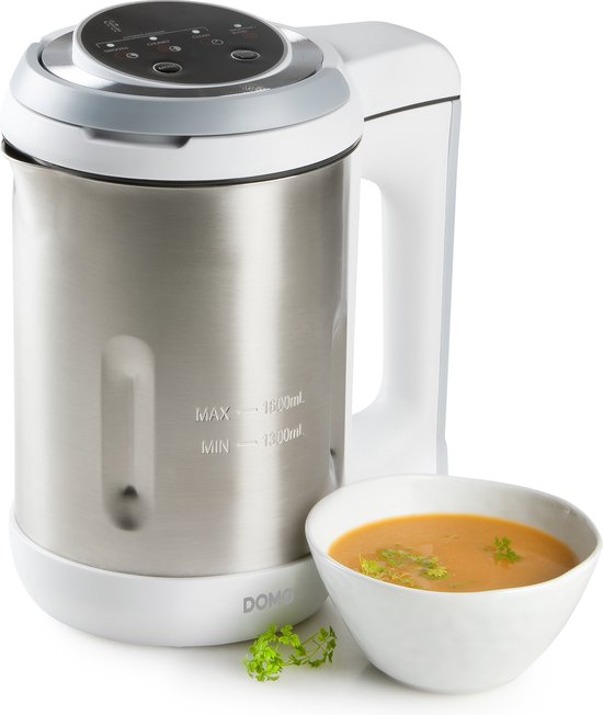 DOMO DO737BL Soepmaker Domo - 1,6 L - 4 programma's - Blender - RVS/Wit van Domo