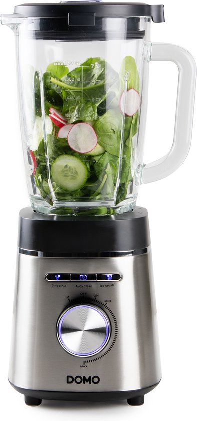 DOMO DO740BL Blender - Smoothie Maker - Glazen Kan - 1,75L - 1400 W van Domo