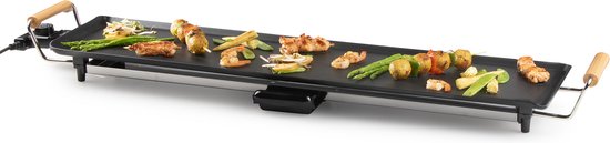 DOMO DO8313TP Teppanyaki XXL - Bakplaat 90 cm - 1800 W - Houtlook