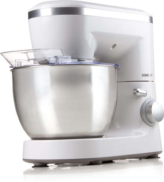 DOMO DO9175KR Keukenrobot – Keukenmachine 'PUUR' – 4L RVS Mengkom – 700W - Wit van Domo