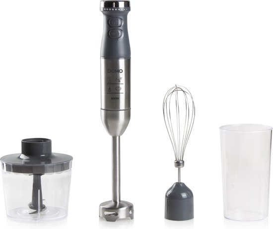 DOMO DO9226M Staafmixer - Set met staafmixer + garde + hakmolen + mengbeker - Zwart van DOMO