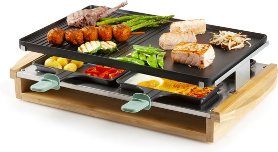 DOMO DO9246G - Gourmetset Bamboo - 8 pannen + 4XL diepe pannen - Zwart