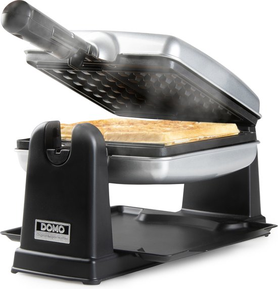 DOMO DO9272W Roterend Wafelijzer - 1400W - 2 klassieke Belgische Wafels (4x7) - Anti-aanbaklaag - 180° Rotatie
