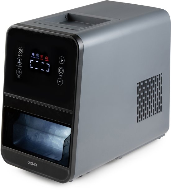 DOMO DO9286IB Nugget IJsblokjesmachine - 1,5L - Crushed Ice Maker met IJsschep - 15kg/24u - IJsblokjes in 6 min - Grijs/Zwart van Domo