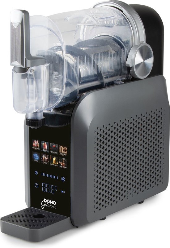 DOMO DO9308I Slushie Maker “GELISSIMO” - Softijs Machine - Slush Puppy Maker - Frappé - Milkshake - 7 Programma’s - 1,8 Liter - Quick Freeze 10-30 Minuten - Zelfreinigingsfunctie van Domo