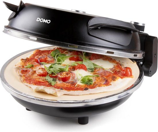 DOMO Pizza Oven 'My Express Pizza' zwart - pizzaoven met steen
