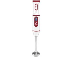 Dompelmixer - Handmixer Snoerloos - Snel Mixen - USB Oplaadbaar - 60 Watt - Rood/Wit