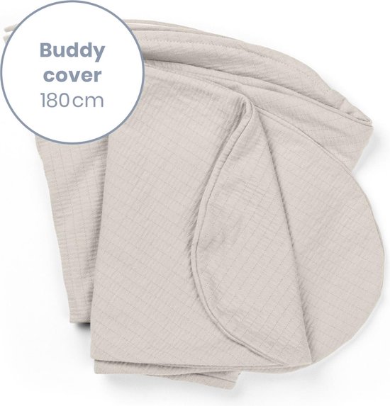 Doomoo Buddy Cover - Hoes voor Voedingskussen Buddy - Biologisch Katoen - 180 cm - Tetra Jersey Sand van Doomoo