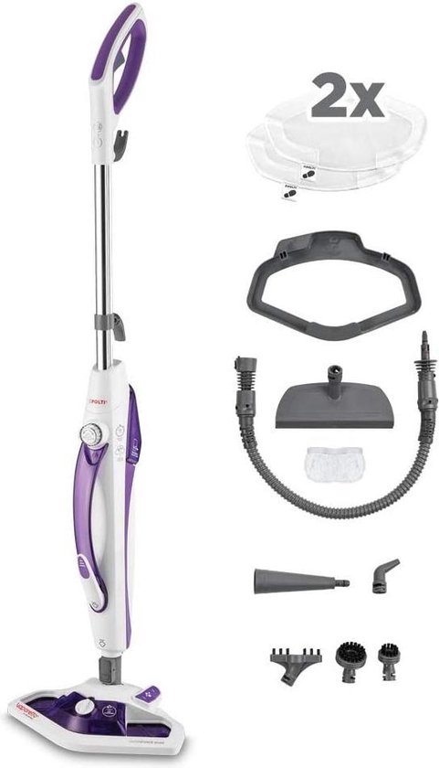 Double stoombezem met dubbele functie draagbaar met stoomreiniger doodt 99,9%* van virussen van Rowenta