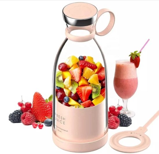 Draadloos Oplaadbare 4 Messen Elektrische Juicer Mini Draagbare Blender Fruitmixers Multifunctionele Fruit Groente Sap maker Machine van Merkloos