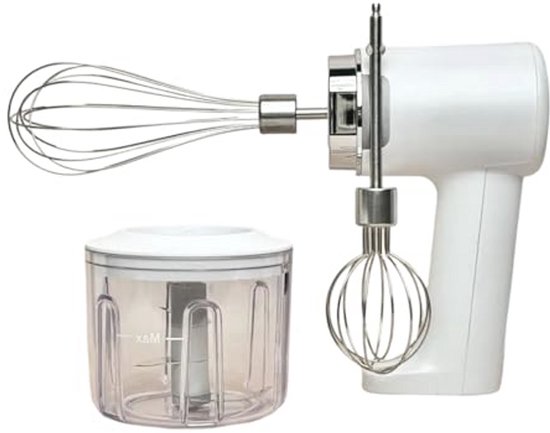 Draadloze 3-in-1 elektrische mixer met hakmolen en 3 snelheden van Merkloos