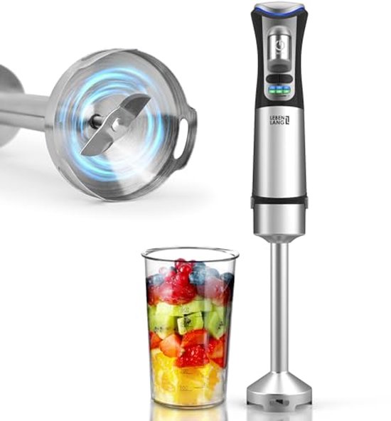 Draadloze Accu Staafmixer met Maatbeker en Oplaadkabel - Roestvrij Staal Handmixer Set van Merkloos
