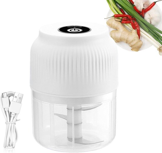 Draadloze choppers - USB oplaadbare eierblender vleeshakmolen, hittebestendige kleine hakmolen voor het koken van pompoen, varkensvlees, aardappelen, chilipepers, wortelen van Merkloos