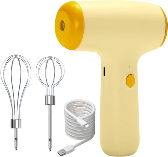 Draadloze elektrische garde, elektrische handmixer keuken handmixer, mini handmixer voor thuis keuken 5 versnellingen beige